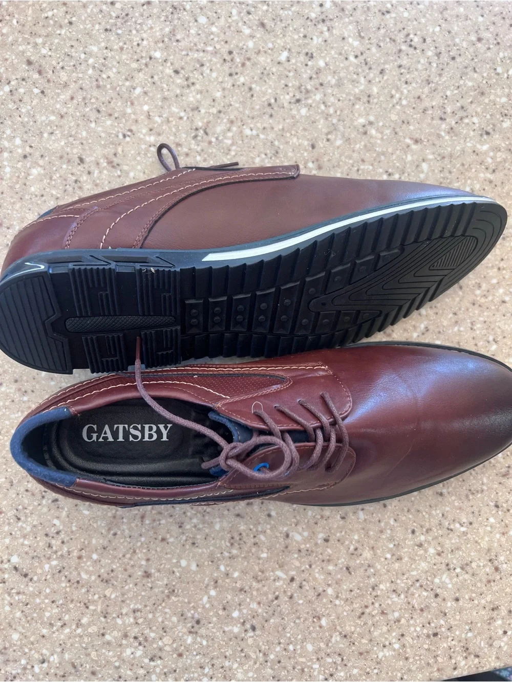 Men's Brown Leather Derby Lace-Up Shoes